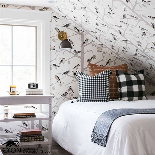 انتخاب کاغذ دیواری روی سقف‌های شیب‌دار: ایده‌ها و روش‌های نصب